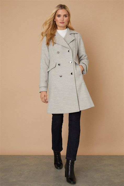 Wallis Double Breasted Military Coat Debenhams