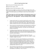 POSC 017 Spring 2014 Final Exam Study Guide POSC 017 Final Exam