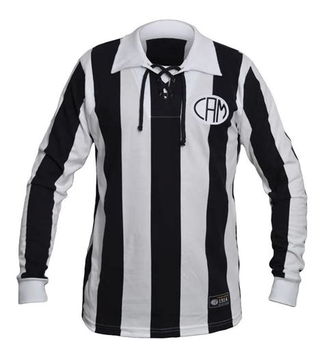 Camisa Retrô Masculina Atlético Mineiro 1914 Manga Longa