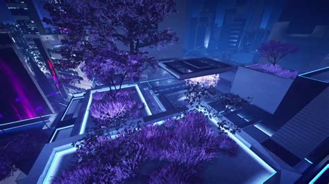 Mirrors Edge Catalyst Night Time Waterfall And Cherry Blossom