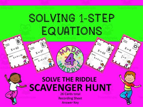 Math Scavenger Hunt Solving Step Equations By Teach Simple