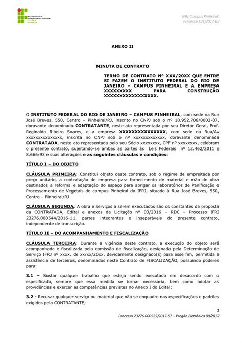 PDF ANEXO II MINUTA DE CONTRATO TERMO DE CONTRATO Nº 8 2 Carta