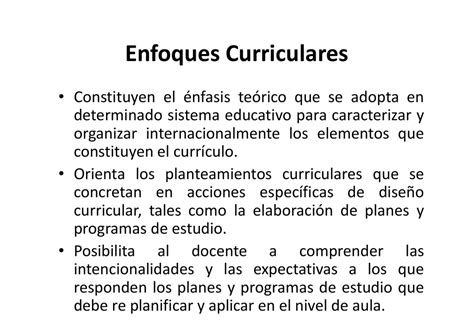 ENFOQUES CURRICULARES