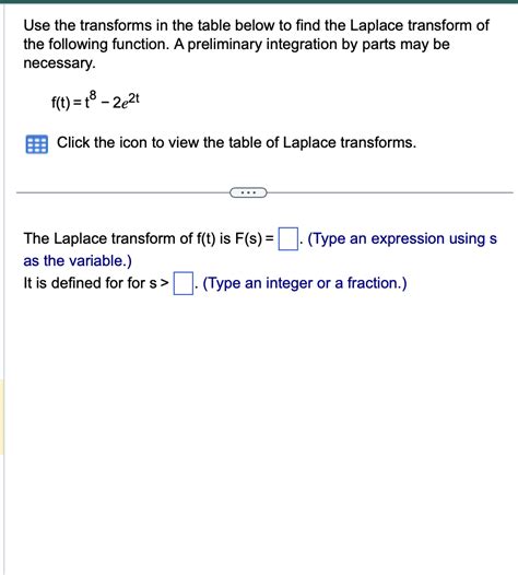 Solved Use The Transforms In The Table Below To Find The Chegg