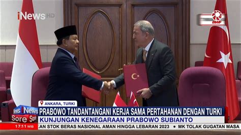 Prabowo Subianto Tandatangan Kerja Sama Pertahanan Dengan Turki