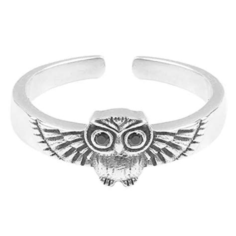 Buy Giva Sterling Silver Adjustable Oxidised Owl Ring Online At Best