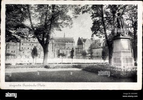 Legnica Liegnitz Schlesien Blick Auf Den Friedrichs Platz Denkmal