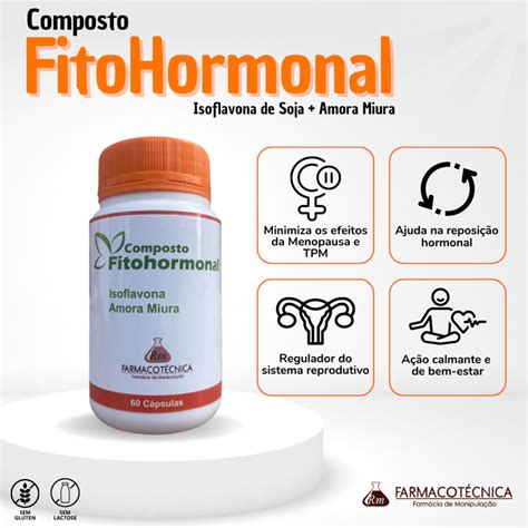 Composto Natural FitoHormonal Menopausa e TPM 600mg 60 cápsulas RM