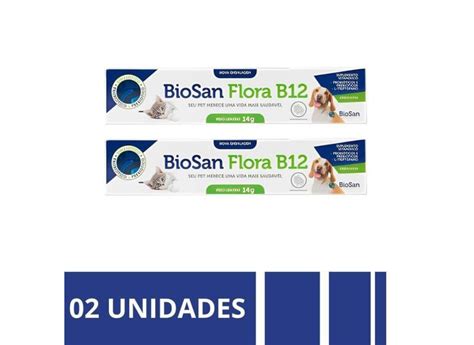 Kit 2 Biosan Flora B12 Probióticos E Prebióticos Cães E em Promoção é