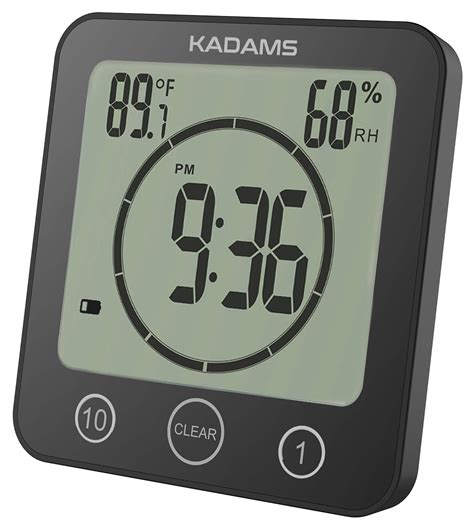 Kadams Digital Bathroom Shower Kitchen Wall Clock Timer With Alarm