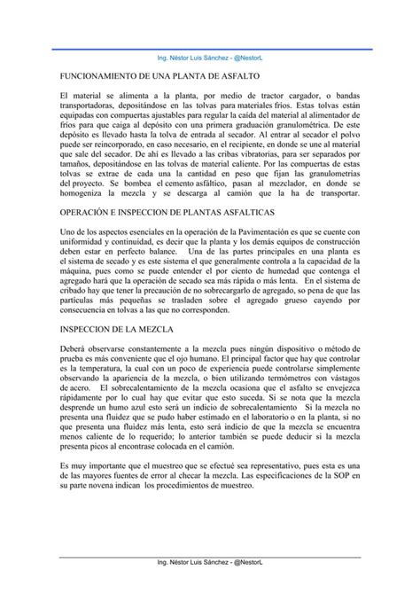 Aspectos A Considerar En Una Inspecci N De Una Planta De Asfalto Ing