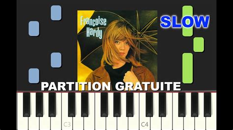 Slow Piano Tutorial Comment Te Dire Adieu Françoise Hardy Partition