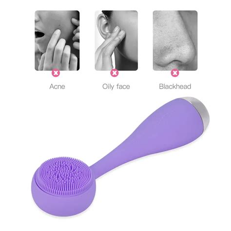 Electric Sonic Vibration Facial Cleansing Brush Mini Skin Scrubber Blackhead Pore Cleanser