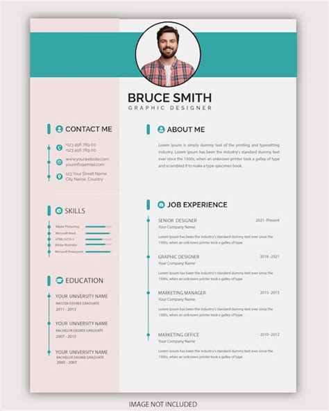 Premium PSD Modern Resume Or Cv Template Design