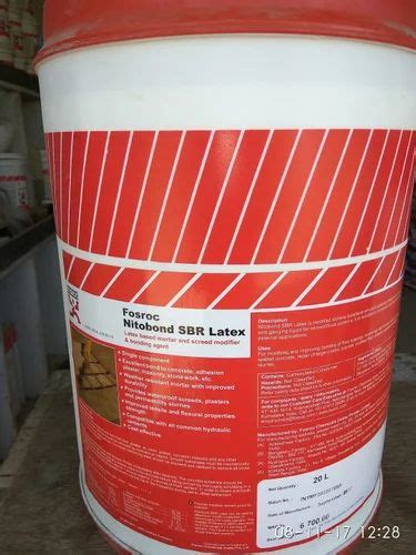 White Liquid Fosroc Nitobond SBR Latex Waterproofing Chemicals