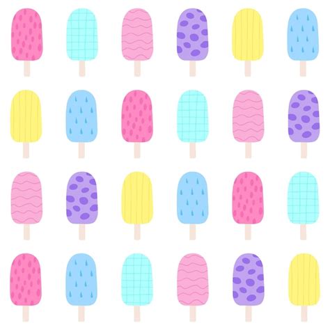 Premium Vector Ice Cream Vector Seamless Pattern