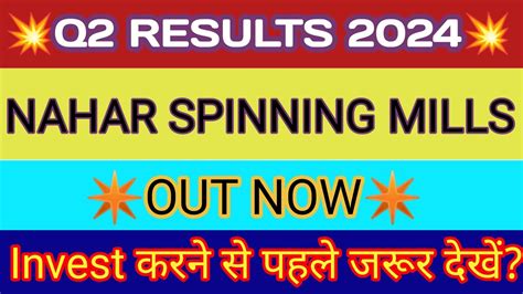 Nahar Spinning Q2 Results 2023 Nahar Spinning Results Nahar