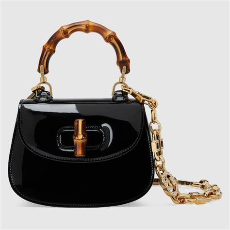 Gucci Bamboo 1947 Mini Top Handle Bag In Black Leather GUCCI SI