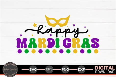 Happy Mardi Gras Mardi Gras Retro Svg Graphic By Moslem Graphics