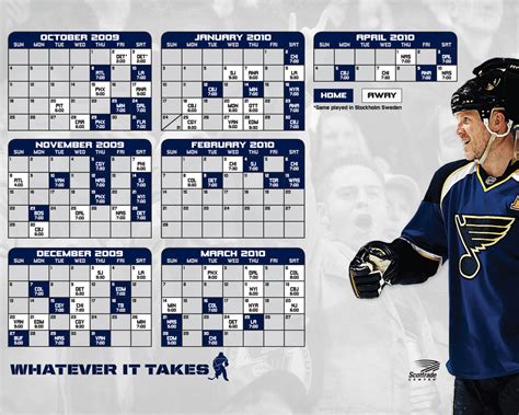 St Louis Blues Promotional Calendar 2025 2026 Sally Consuelo