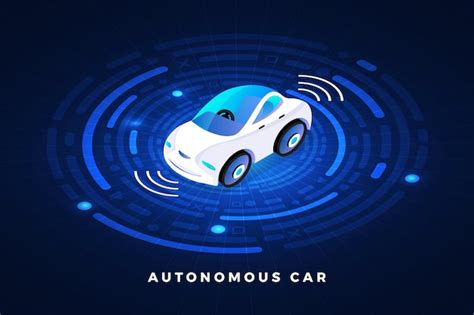 Premium Vector Autonomous Self Driving Automobile Sensors Smart Car