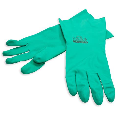 13nu L Flock Lined Nitrile Dishwashing Glove Large Green Carlisle Foodservice Products