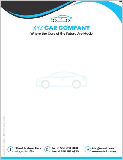 Car Company Letterhead Templates Download Edit And Print