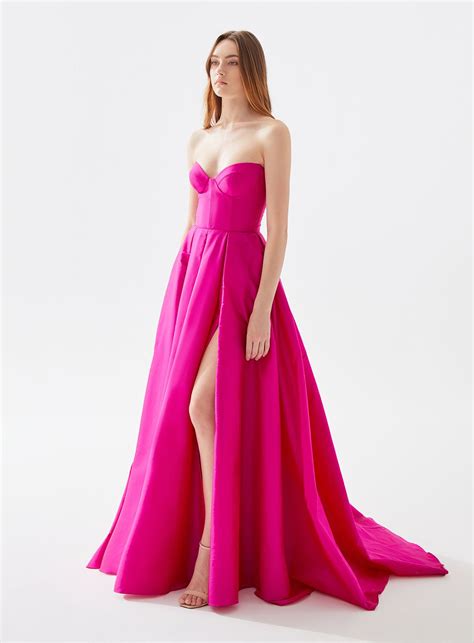 Tarik Ediz 52022 Pleated Skirt Strapless Sweetheart Dress