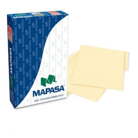 FOLDER MANILA T OFICIO AMARILLO CAJA C 100 PZS MAPASA DPT Papeleria