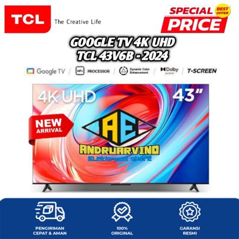 Jual TCL 43V6B 43 Inch Google TV 4K UHD Dolby Audio Google