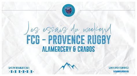 Les Essais Du Weekend Alamercery Crabos Vs Provence Rugby YouTube