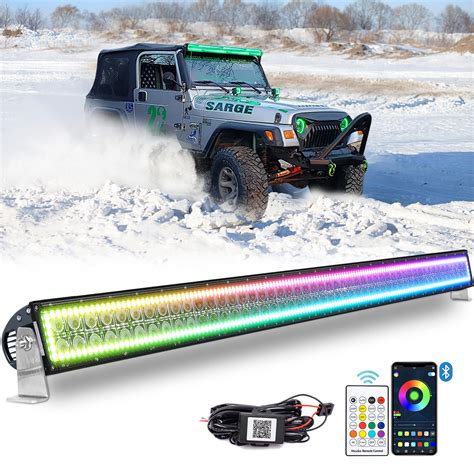 Nicoko 52 300w Straight LED Light Bar With RGB Halo Spot Flood Combo