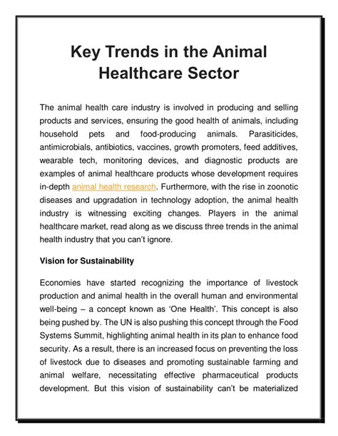 Ppt Key Trends In The Animal Healthcare Sector Powerpoint