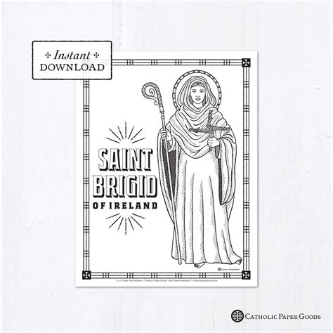 Catholic Coloring Page Saint Brigid Of Ireland Catholic Saints Printable Coloring Page