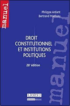 Amazon Fr Droit Constitutionnel Et Institutions Politiques Me Ed