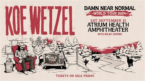 Koe Wetzel Damn Near Normal Tour At Atrium Health Amphitheater Sep