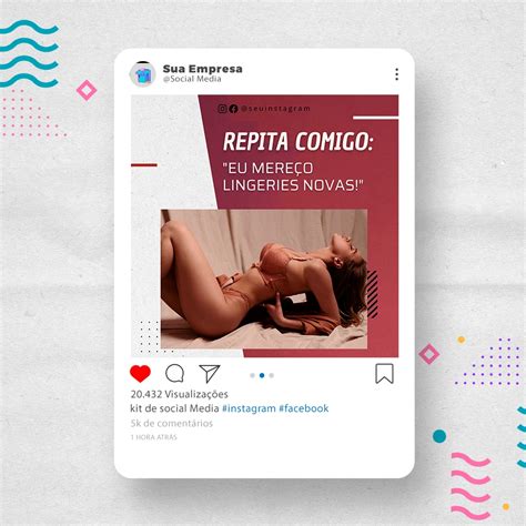 Kit De Social Media Posts Prontos Para Venda De Lingerie E Roupa