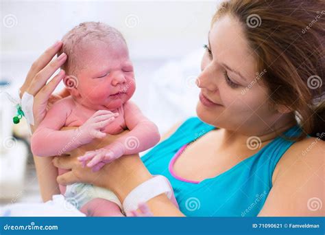 Young Mother Giving Birth To A Baby Stock Image Image Of Birth