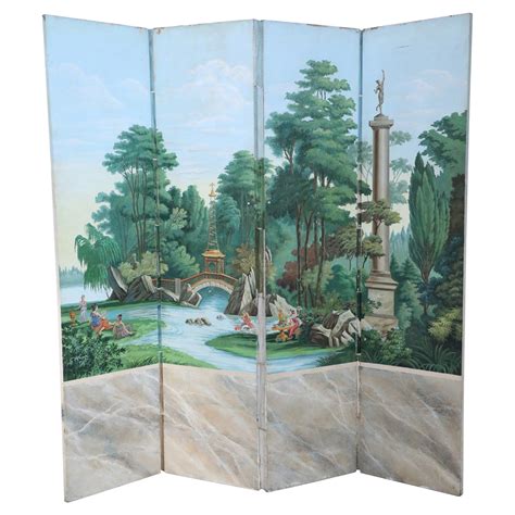 Th Century Pastoral Chinoiserie Folding Screen With Deer At Stdibs