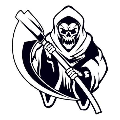 Grim Reaper Vector Grim Reaper Vector Black And White Illustration