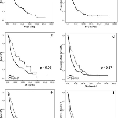 Overall A And Progression Free Survival B In The Entire Study