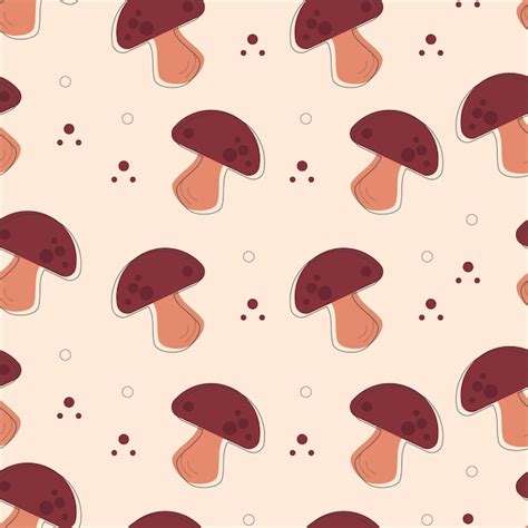 Premium Vector Cute Hand Drawn Mushroom Seamless Pattern