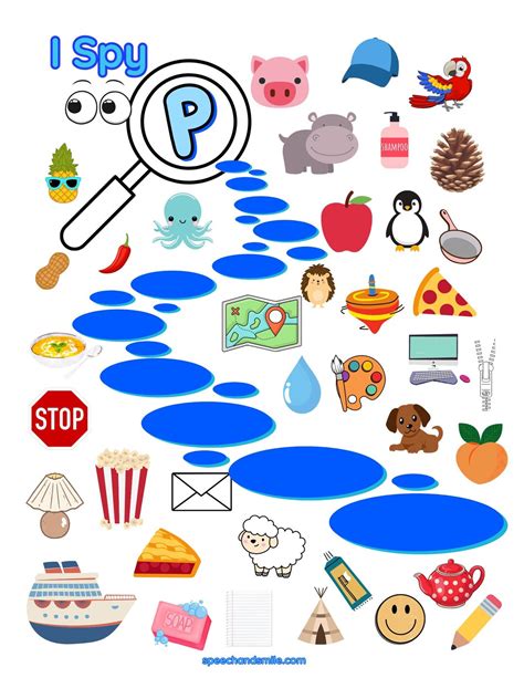 Speech Therapy I Spy P Sound Worksheet I Spy Activity Letter P