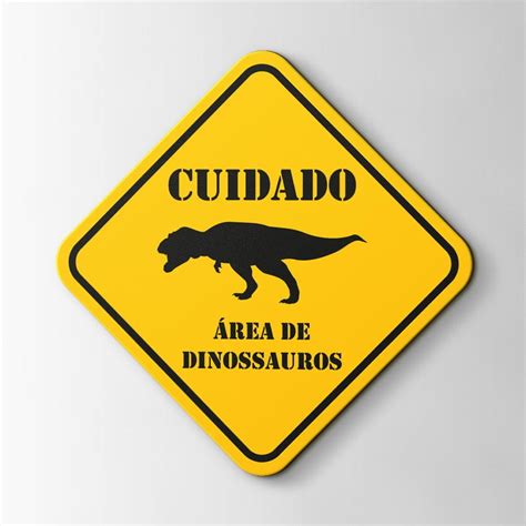 Display Placa Indicativa Dinossauro Jurassic Park Cm