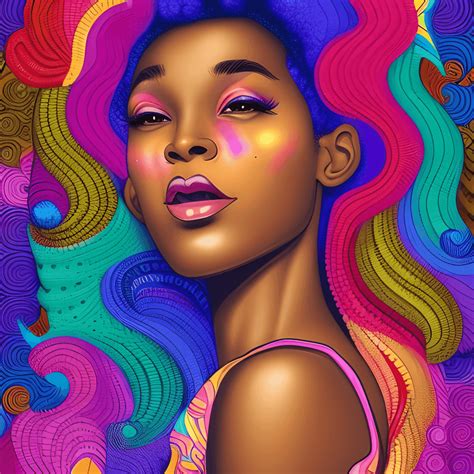 Intricately Rendered African American Woman · Creative Fabrica