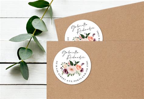 Floral Address Labels For Envelopes Personalized Return Etsy