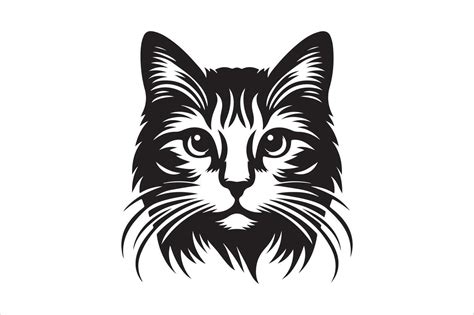 Cat Head Silhouette Vector Art At Vecteezy