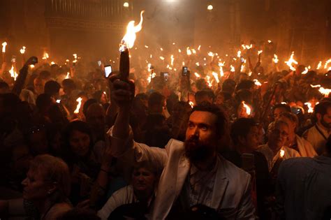 Orthodox Christians Hold Holy Fire Ceremony In Jerusalem