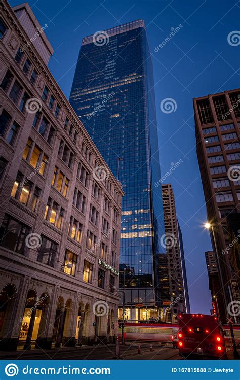 Looking Up Brookfield Place In Downtown Calgary Editorial Stock Photo