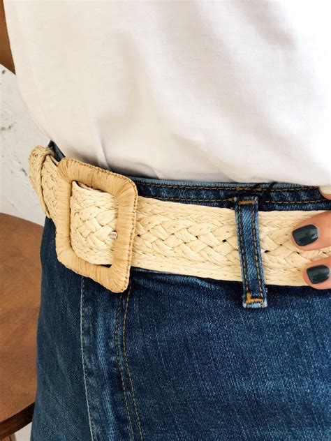 Hand Made Raffia Belt For Women Etsy